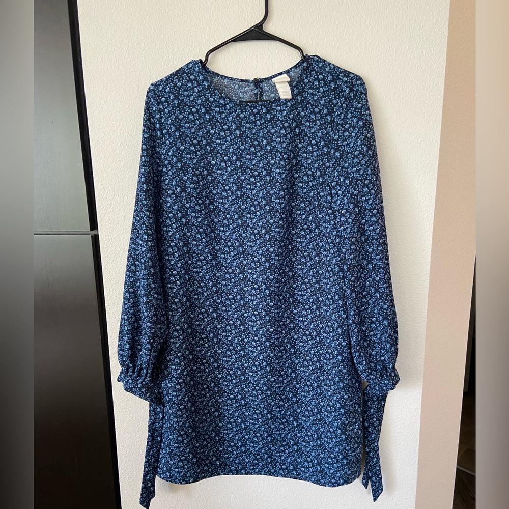 H&M Blue Floral Dress, Longsleeve, size 6